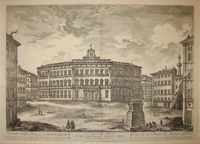 Barbault Jean (1718-1762) Veduta della Piazza Monte-citorio 1763 Roma 
